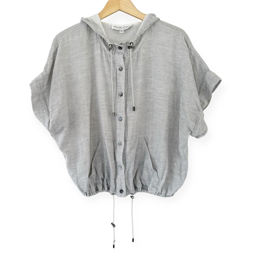 Inclan Studio Houston • Cotton Button Hooded Top